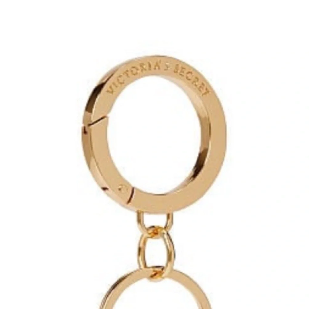 Victoria’s Secret VS Monagram Nautical Keychain Charm Gold Blue Aqua